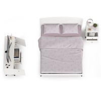 Валенсия Спальня № 03, цвет ЛДСП белый шагрень/МДФ белый шагрень, ортопед есть, сп. м. 1600х2000 мм., б/м