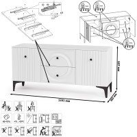 Валенсия Гостиная № 058, цвет ЛДСП белый шагрень/МДФ белый шагрень, ШхГхВ 217,2х38,3х225,2 см., универсальная сборка