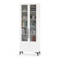 Валенсия Гостиная № 058, цвет ЛДСП белый шагрень/МДФ белый шагрень, ШхГхВ 217,2х38,3х225,2 см., универсальная сборка