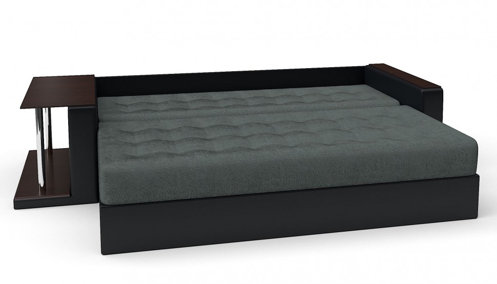 Диван прямой Атланта (Атлантик) серый велюр+коричневая экокожа