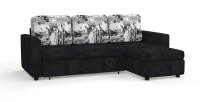 Диван угловой Траумберг велюр черный + город