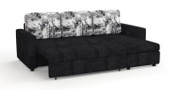 Диван угловой Траумберг велюр черный + город