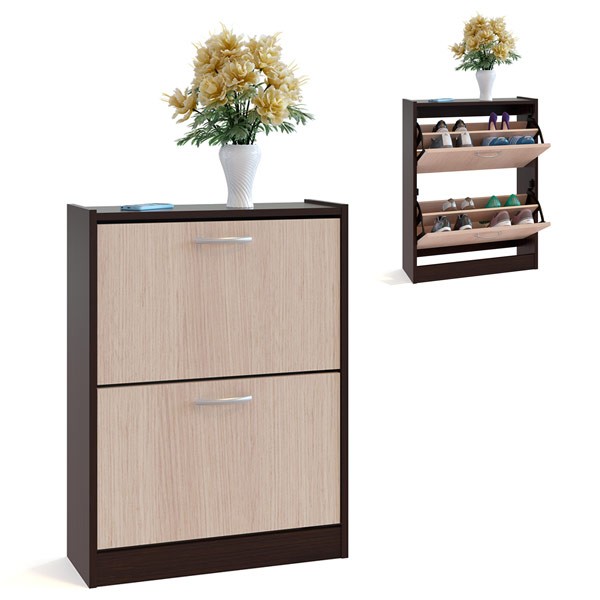 Прихожая Сокол ТО-22 тумба для обуви, цвет дуб венге/белёный дуб, ШхГхВ 60х22х86 см.