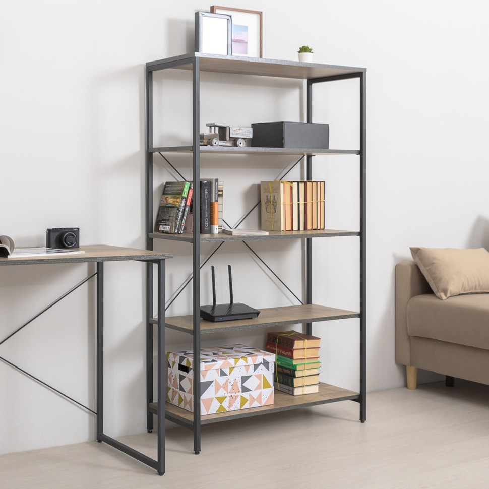 Трувор 13.70 Тумба под ТВ + 13.151.01 Стеллаж, цвет дуб гранж песочный/интра, ШхГхВ 232,6х45,4х146 см., универсальная сборка