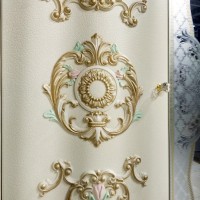 СНЯТО Людовик СЛ-02 Шкаф 6-ти дверный, цвет слоновая кость кракелюр, ручная роспись цветными патинами и золотом, ШхГхВ 291х63х248 см.