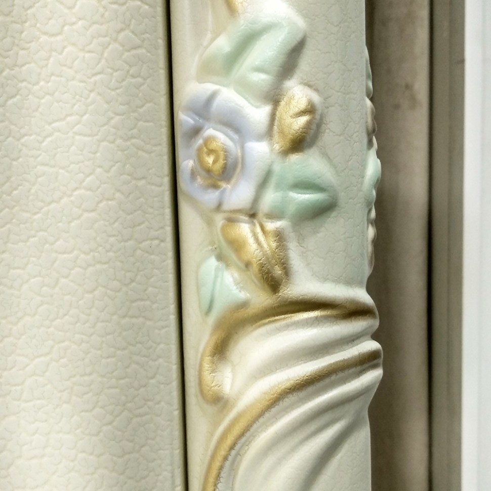 СНЯТО Людовик СЛ-02 Шкаф 6-ти дверный, цвет слоновая кость кракелюр, ручная роспись цветными патинами и золотом, ШхГхВ 291х63х248 см.