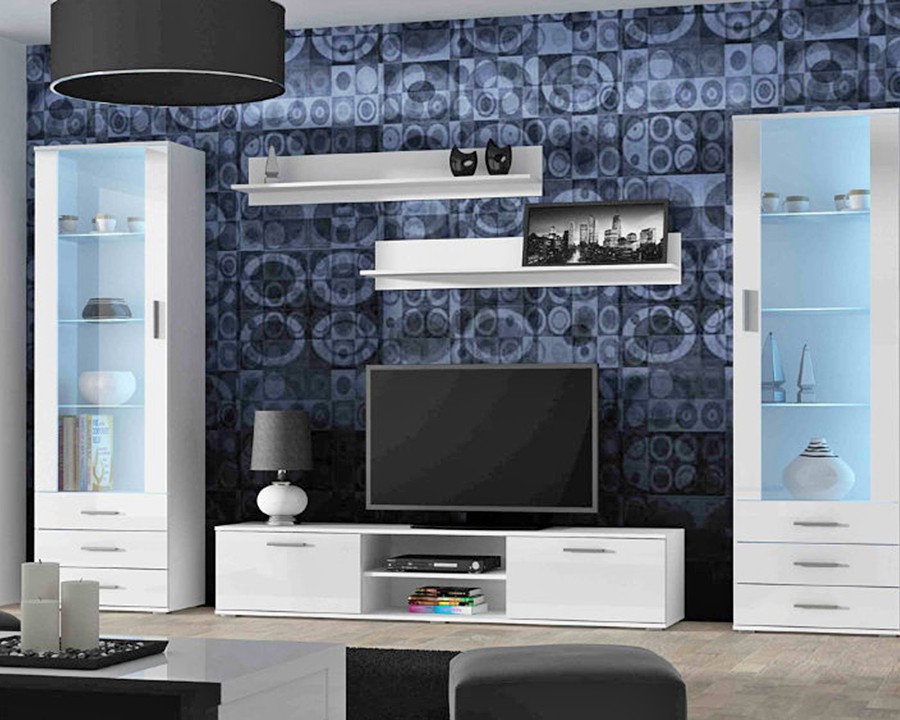 Гостиная Сохо 7 Белый Фасадный 0101