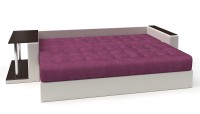 Диван прямой Атланта (Атлантик) фиолетовый велюр+белая экокожа