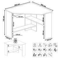 Стол компьютерный Сокол КСТ-02, цвет венге, ШхГхВ 90х90х74 см., НЕ универсальная сборка, стол компьютерный угловой