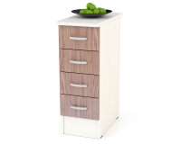 Кухня Мери ШН4Я300 Стол с 4 ящиками 30 см., цвет дуб/ясень шимо тёмный, ШхГхВ 30х60х85 см., универсальная дверь (столешница № 130 сахара белая)