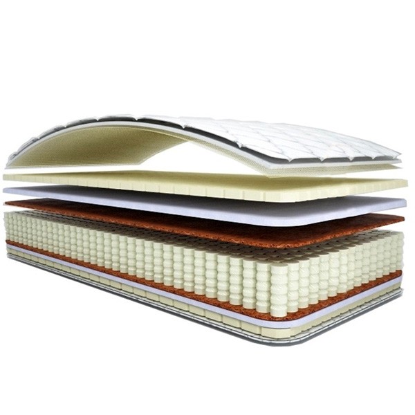 Матрас Спим Все МУЛЬТЕКС 900х1900 мм., высота 24 см., MULTI Spring S-1000, кокос латекс 10 мм., N.Foam 15 мм., LATEX 20 мм., трикотаж элит, до 180 кг