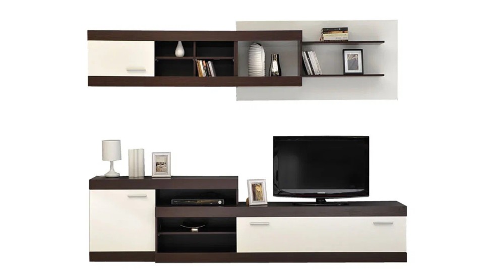 Гостиная Галакси Белый Фасадный 0101 / Венге 0854