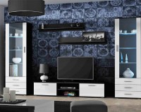 Гостиная Сохо 7 МДФ Белый DM635-6 / Черный 0190