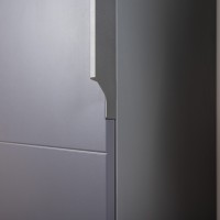 Октава 13.338 Шкаф для одежды + 13.228 Пенал, цвет серый графит/дуб крафт золотой/фасады МДФ серый графит и зеркало, ШхГхВ 96,4х35,3х197,6 см, ун. сб.