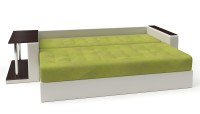 Диван прямой Атланта (Атлантик) зеленый велюр+белая экокожа