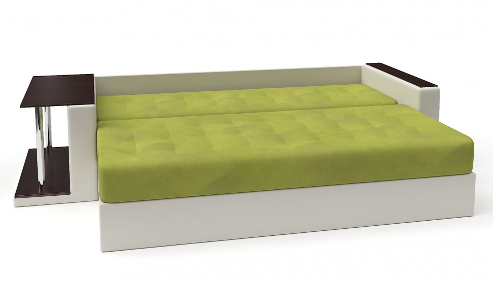 Диван прямой Атланта (Атлантик) зеленый велюр+белая экокожа