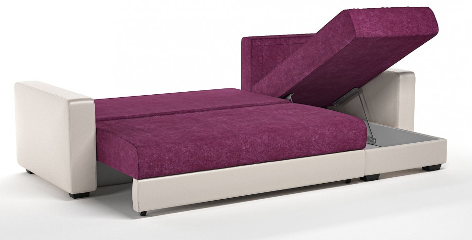 Диван угловой Монако еврокнижка розовый велюр+зебра+бежевая экокожа