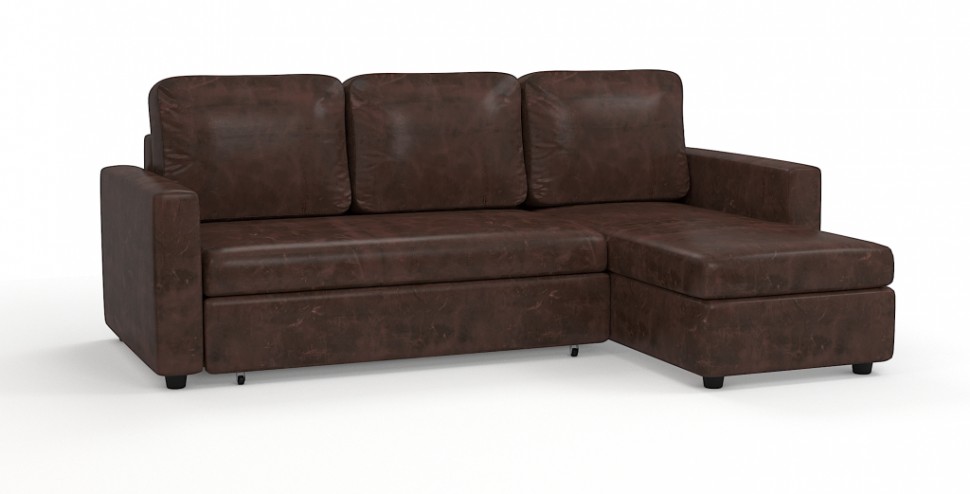 Диван угловой Траумберг экокожа коричневый