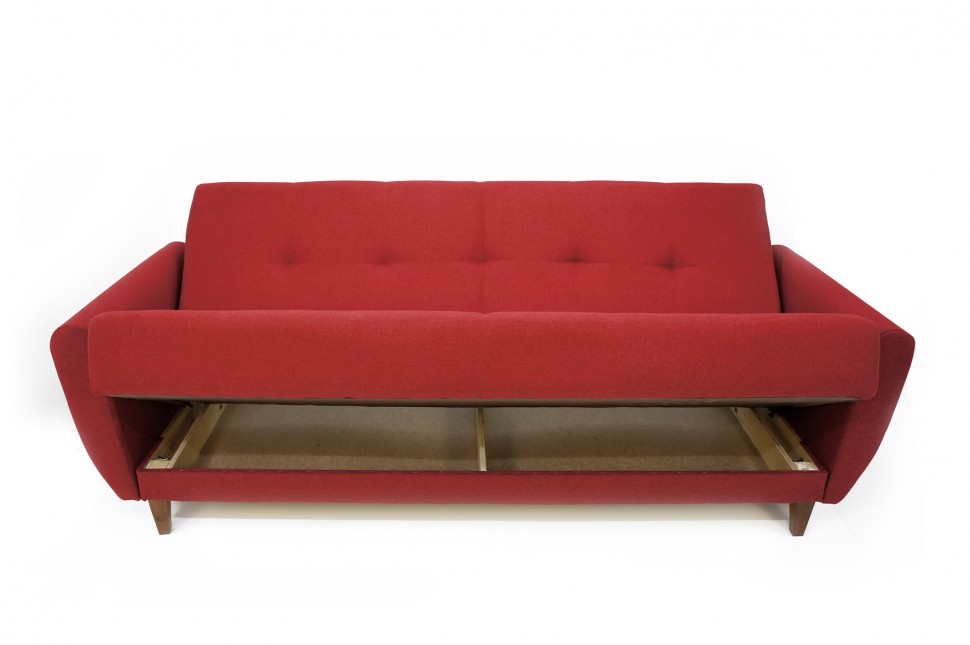 Диван книжка Сканди красная рогожка