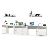 Торонто Компоновка № 13, цвет белый шагрень/стальной серый, ШхГхВ 400х53,1х150 см., универсальная сборка