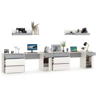 Торонто Компоновка № 13, цвет белый шагрень/стальной серый, ШхГхВ 400х53,1х150 см., универсальная сборка