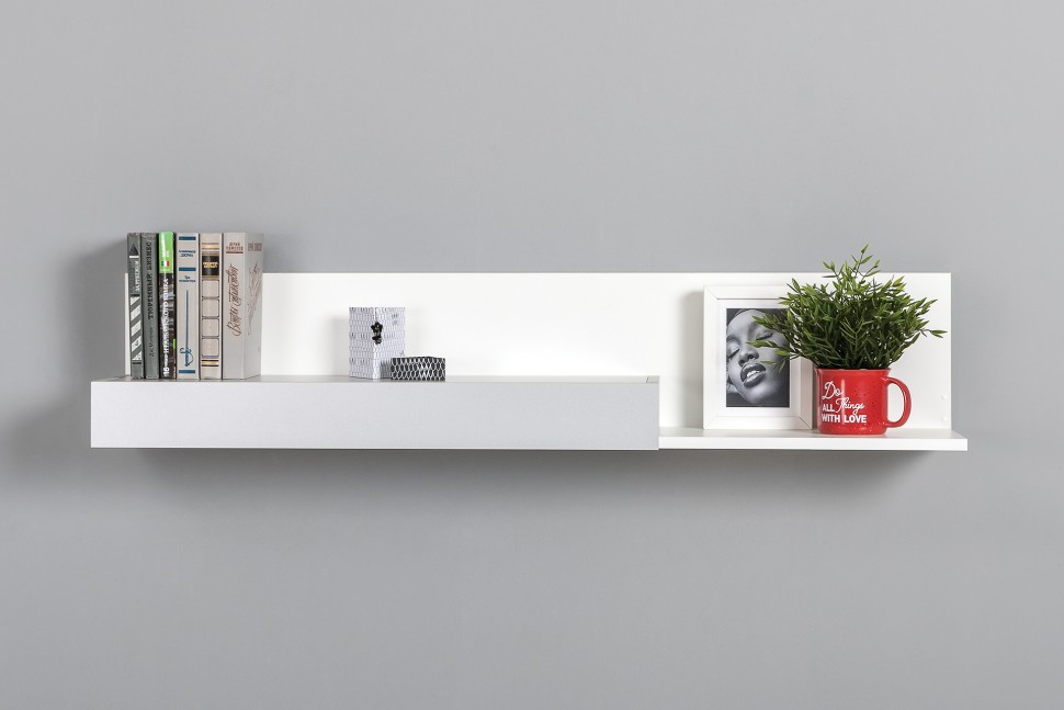 Торонто Компоновка № 13, цвет белый шагрень/стальной серый, ШхГхВ 400х53,1х150 см., универсальная сборка