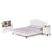 СНЯТО НСН Валенсия Спальня № 07, цвет ЛДСП белый шагрень/МДФ белый шагрень, ортопед есть, сп. м. 1600х2000 мм., б/м