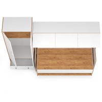 СНЯТО НСН Вуди Компоновка № 42, цвет белый премиум/дуб крафт золотой, сп. м. 800х1800 мм., б/м, основание есть, матрас высотой до 160 мм.