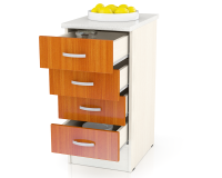 СНЯТО Кухня Мери ШН4Я400 Стол с 4 ящиками 40 см., цвет дуб/вишня, ШхГхВ 40х60х85 см., универсальная дверь (столешница № 130 сахара белая)