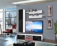 Гостиная 17 Черный 0190 / Белый Фасадный 0101