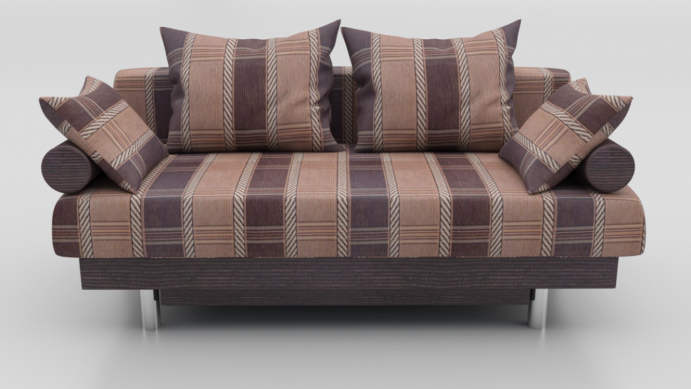 Диван прямой Алькантара еврокнижка бежевый/коричневый шенилл