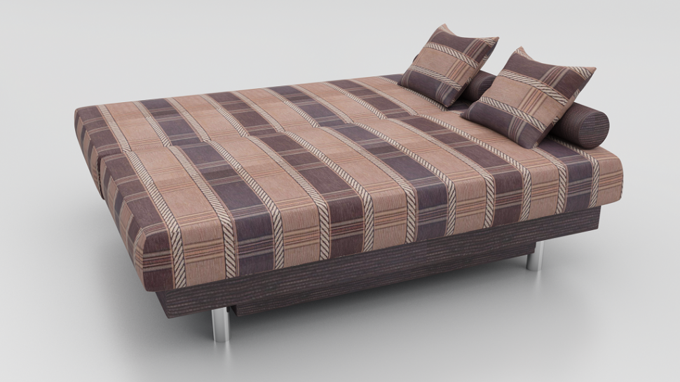 Диван прямой Алькантара еврокнижка бежевый/коричневый шенилл