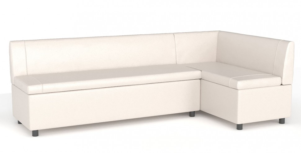 Диван кухонный угловой Уют нераскладной бежевая экокожа