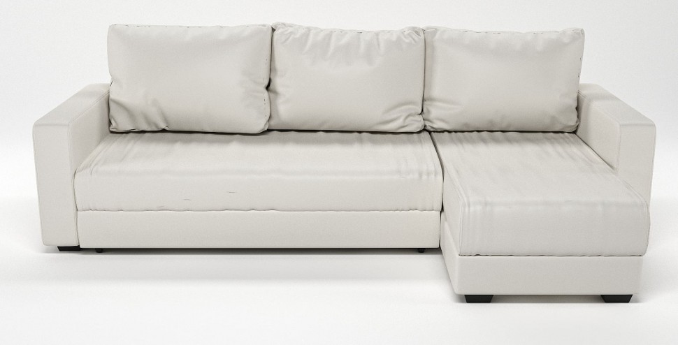 Диван угловой Монако еврокнижка белая экокожа