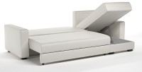 Диван угловой Монако еврокнижка белая экокожа