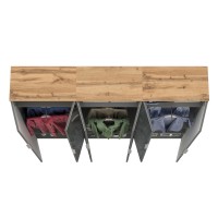 Октава 13.338 Шкаф для одежды + 13.338 Шкаф + 13.338, цвет серый графит/дуб крафт золотой/фасады МДФ серый графит/зеркало, ШхГхВ 193,2х35,3х197,6 см.