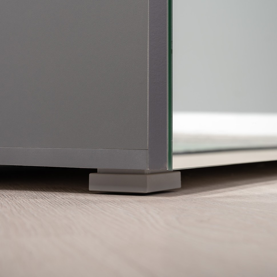 Октава 13.338 Шкаф для одежды + 13.338 Шкаф + 13.338, цвет серый графит/дуб крафт золотой/фасады МДФ серый графит/зеркало, ШхГхВ 193,2х35,3х197,6 см.