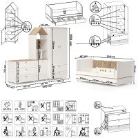 Эйп Детская № 1, цвет белый/дуб белый, сп. м. 800х1600 мм., б/м, основание есть, максимальная нагрузка 80 кг., рекомендуемая высота матраса 120 мм.