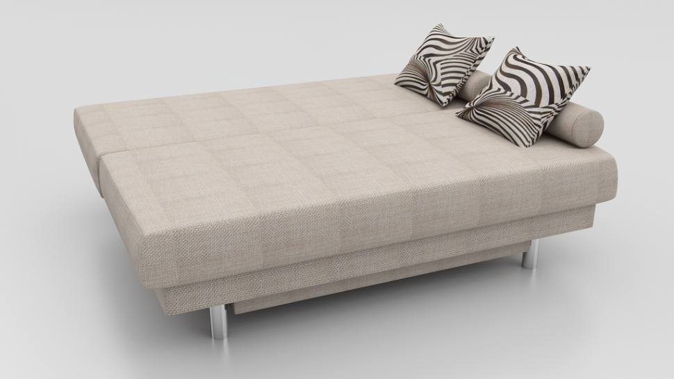 Диван прямой Алькантара еврокнижка бежевая рогожка