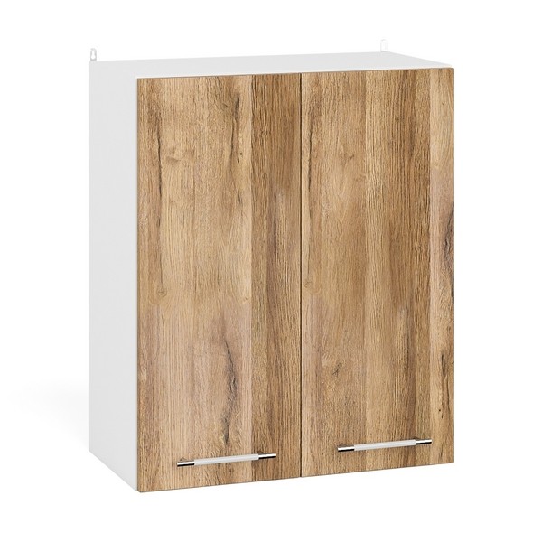 Кухня Мебель--24 ШВ600 Шкаф 60 см., цвет корпус белый/фасад МДФ дуб вотан, ШхГхВ 60х32х72 см.