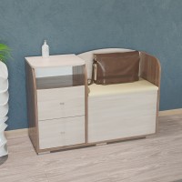 СНЯТО Диван с тумбой 2-40Тяс.тем./св Домовой, цвет ясень шимо тёмный/ясень шимо светлый, ШхГхВ 100х35,5х67 см., универсальная сборка