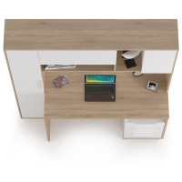 Стол компьютерный Комфорт 12.95N, цвет дуб сонома/белый, ШхГхВ 162х60,3х180 см., НЕ универсальная сборка (Стол рабочий)