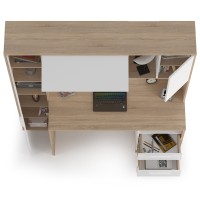 Стол компьютерный Комфорт 12.95N, цвет дуб сонома/белый, ШхГхВ 162х60,3х180 см., НЕ универсальная сборка (Стол рабочий)