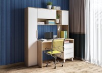 Стол компьютерный Комфорт 12.95N, цвет дуб сонома/белый, ШхГхВ 162х60,3х180 см., НЕ универсальная сборка (Стол рабочий)