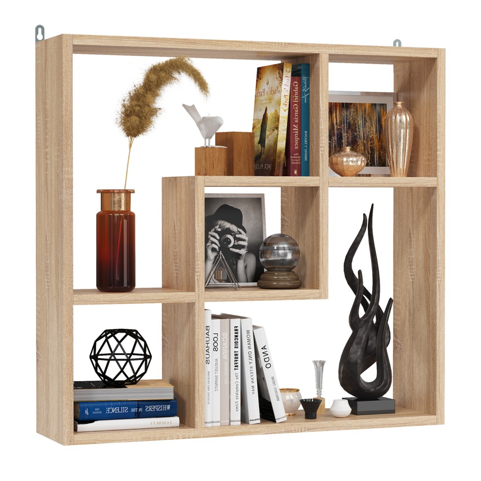 СНЯТО Полка навесная PN-9, цвет дуб сонома, ШхГхВ 66,4х16х63,2 см., универсальная сборка 242PN9S