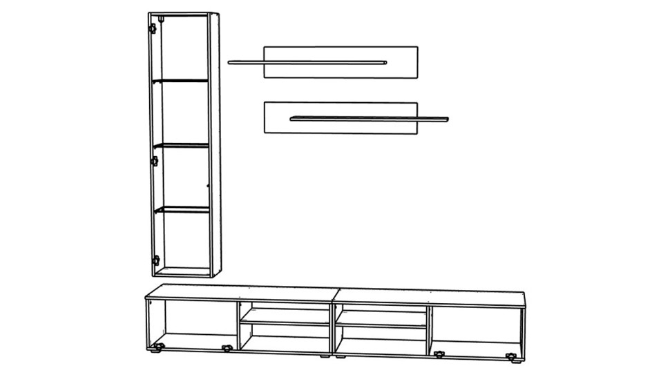 Гостиная 18 Черный 0190 / Белый Фасадный 0101