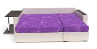 Диван угловой Атланта дельфин фиолетовый велюр+бежевая экокожа