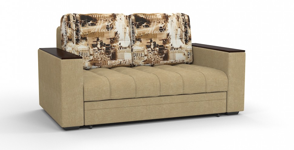 Диван выкатной Атлантик Люкс Мини велюр бежевый + город