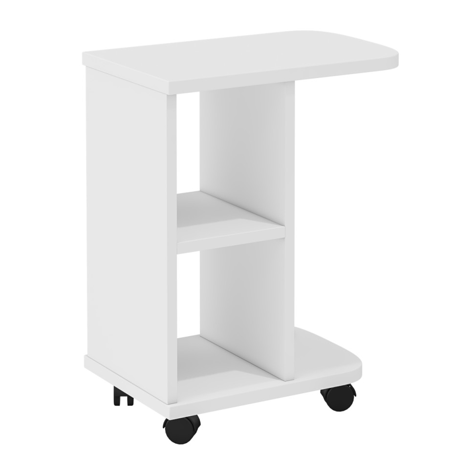 Стол журнальный С-МД-СЖ-3, цвет белый шагрень, ШхГхВ 47х30х60 см.