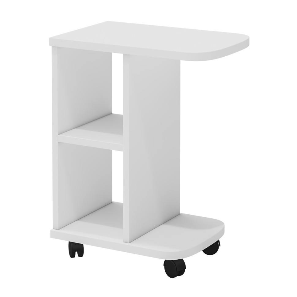 Стол журнальный С-МД-СЖ-3, цвет белый шагрень, ШхГхВ 47х30х60 см.